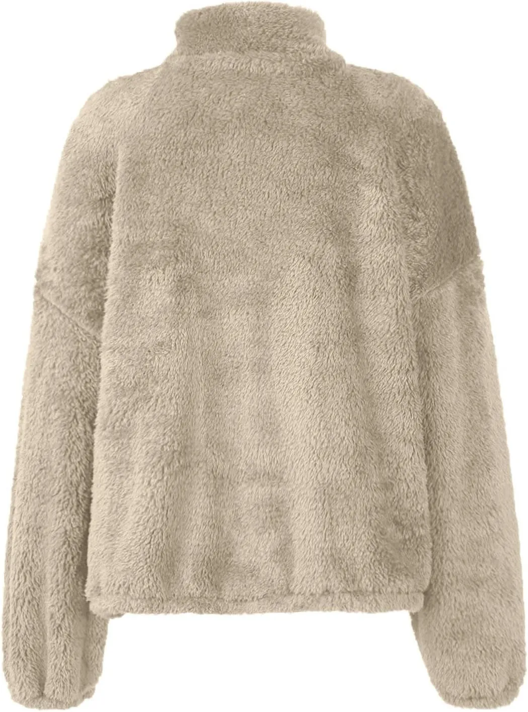 1/4 Zip Sherpa Pullover Womens Fuzzy Fleece Half Zip Pullover Oversized Zip Up Hoodie Quarter Zip Cropped Sweatshirt