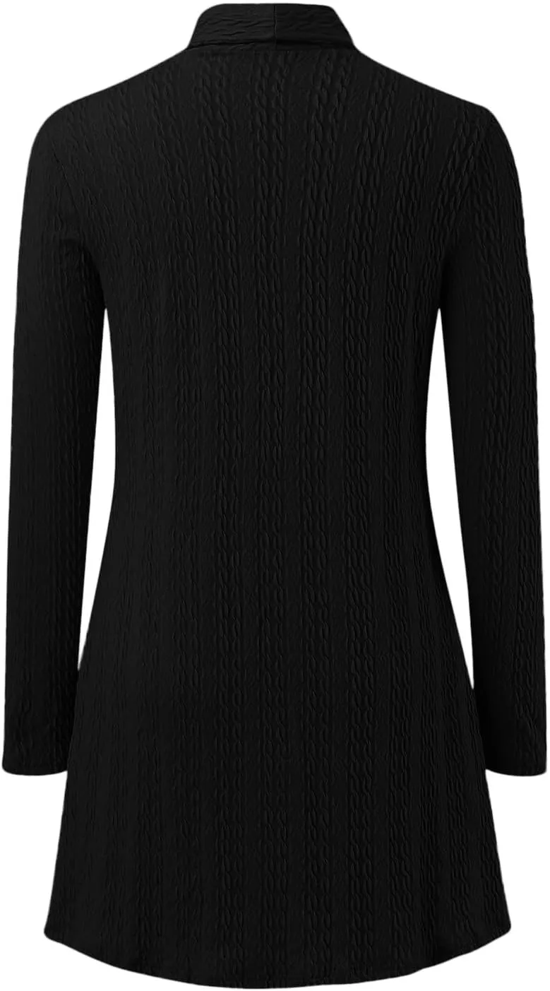 2023 Women's Open Front Cardigan Casual Long Sleeve Classic Sweaters Cardigans Fall Lightweight Coat Trendy Draped Jacket