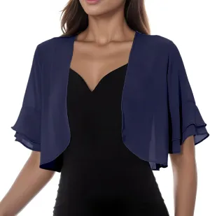 2023 Womens Sweater Cropped Cardigan 3/4 Sleeve Shrugs for Dresses Tops Fall Lightweight Soft Cardigans Capes Bolero Shrug