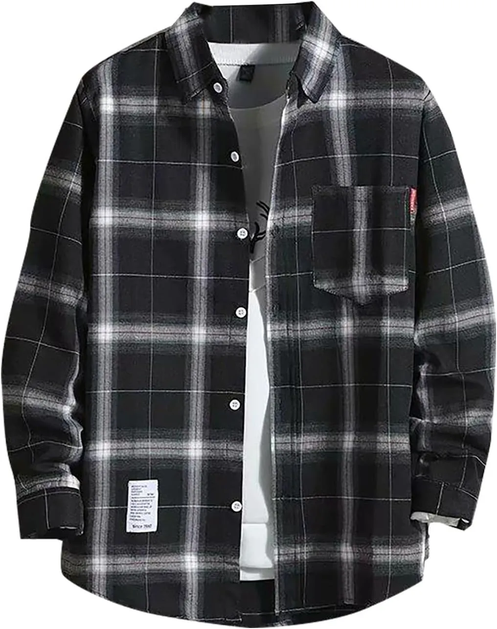 BIFUTON Mens Lightweight Flannel Shirts Long Sleeve Button Down Plaid Shirt Men Flannel Jackets for Mens Cardigan Sweater