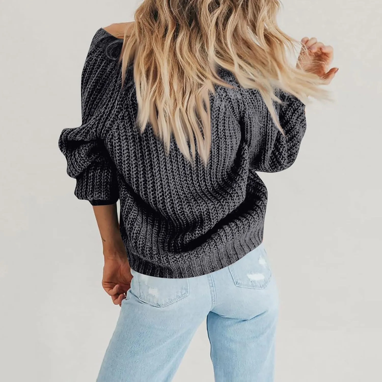 Cable Knit Cardigan Sweaters for Women Lightweight Button V Neck Open Front Cardigans Baggy Vintage Sweater Jacket
