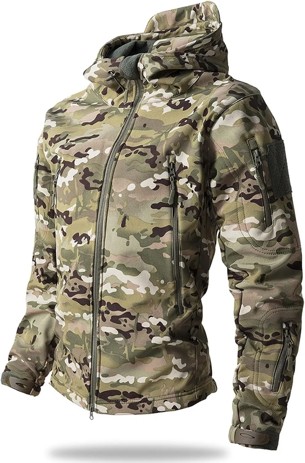 Camo Jacket for Men Hunting Tactical Jackets Waterproof Softshell Fleece Camouflage Hoodie Outdoor Hiking Fishing Coat