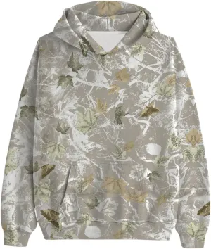 Camo Sweatshirt for Women Maple Leaf Print Hoodie Casual Pullover Shirts Loose Tunic Tops with Pockets Fall Clothes