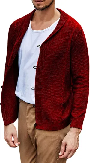Cardigan Men, Men's Fake 2 Piece Shirt Collar Knitted Cardigan, Mens Long Sleeve Button Slim Fit Cardigan Sweaters