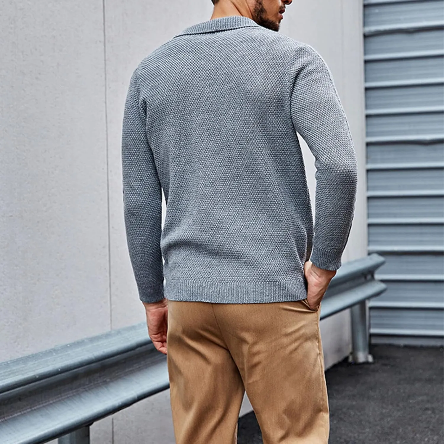 Cardigan Men, Men's Fake 2 Piece Shirt Collar Knitted Cardigan, Mens Long Sleeve Button Slim Fit Cardigan Sweaters
