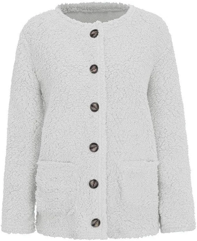 Cardigan Sweater For Women Long Sleeve Open Front Oversized Jackets Chunky Knit Sweaters Button Fall Coat With Pocket