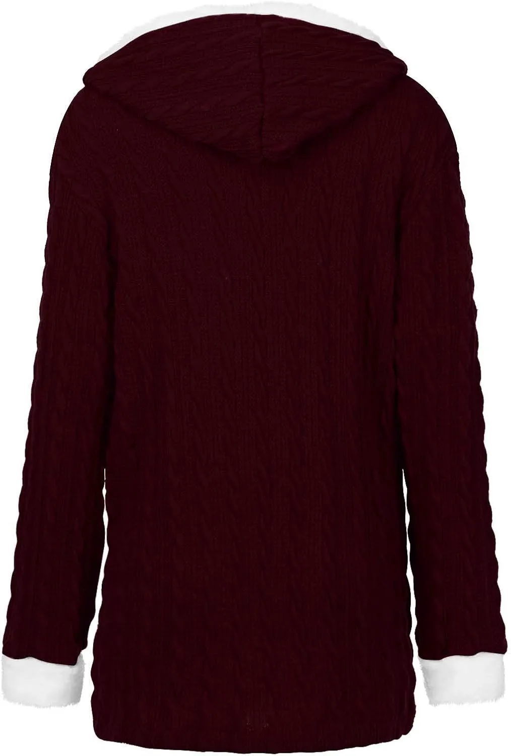 Cardigan Sweaters for Women Hooded Fleece Lined Button Down Front Jackets Winter Coat with Pockets