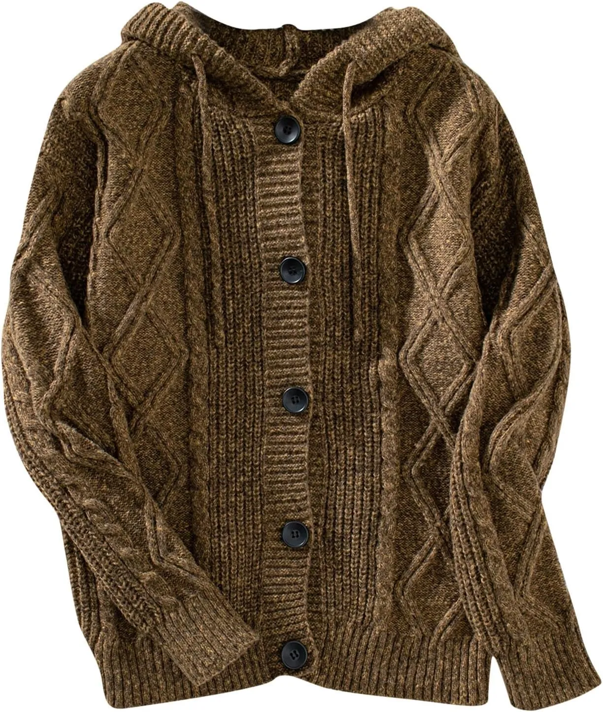 Cardigan Sweaters For Women Soft Chunky Button Down Hooded Sweater Fashion Cable Knit Open Front Cardigans Drawstring
