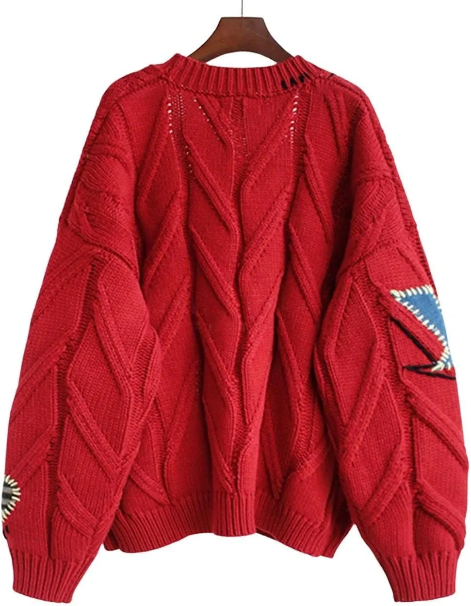 Cardigan Sweaters for Women Trendy Chunky Cable Knit Sweater V-Neck Button Down Sweaters Embroidery Open Front Coat