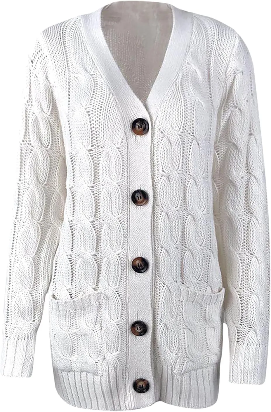 Cardigan Sweaters for Women,Button Down Cable Knit Sweater Open Front Cardigan Sweaters Fall Winter Outfits Outerwear