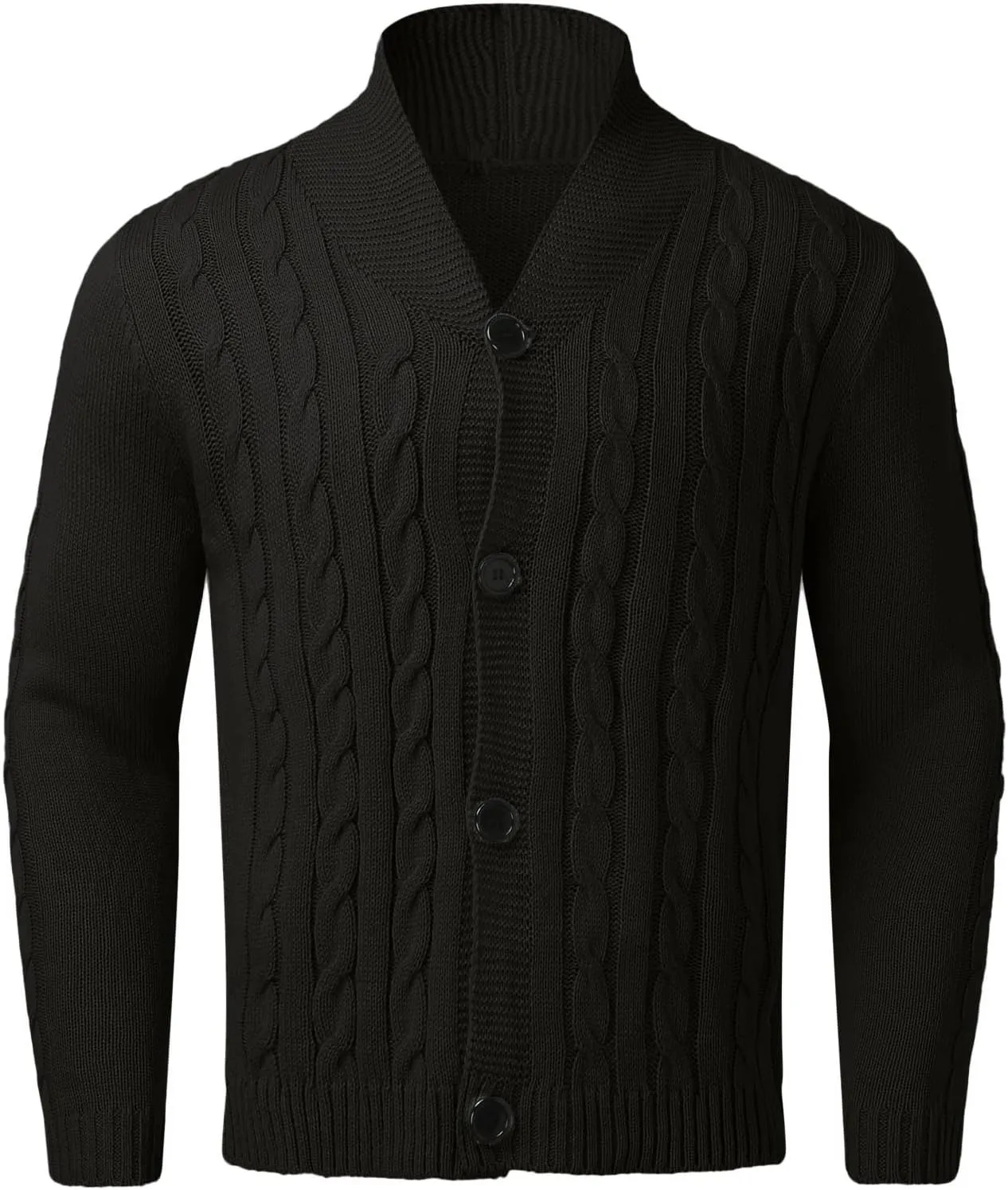 Cardigans for Men, Cardigan Sweaters for Men Shawl Collar with Buttons Knitted Long Sleeve Slim Fit Lightweight Soft Sweaters