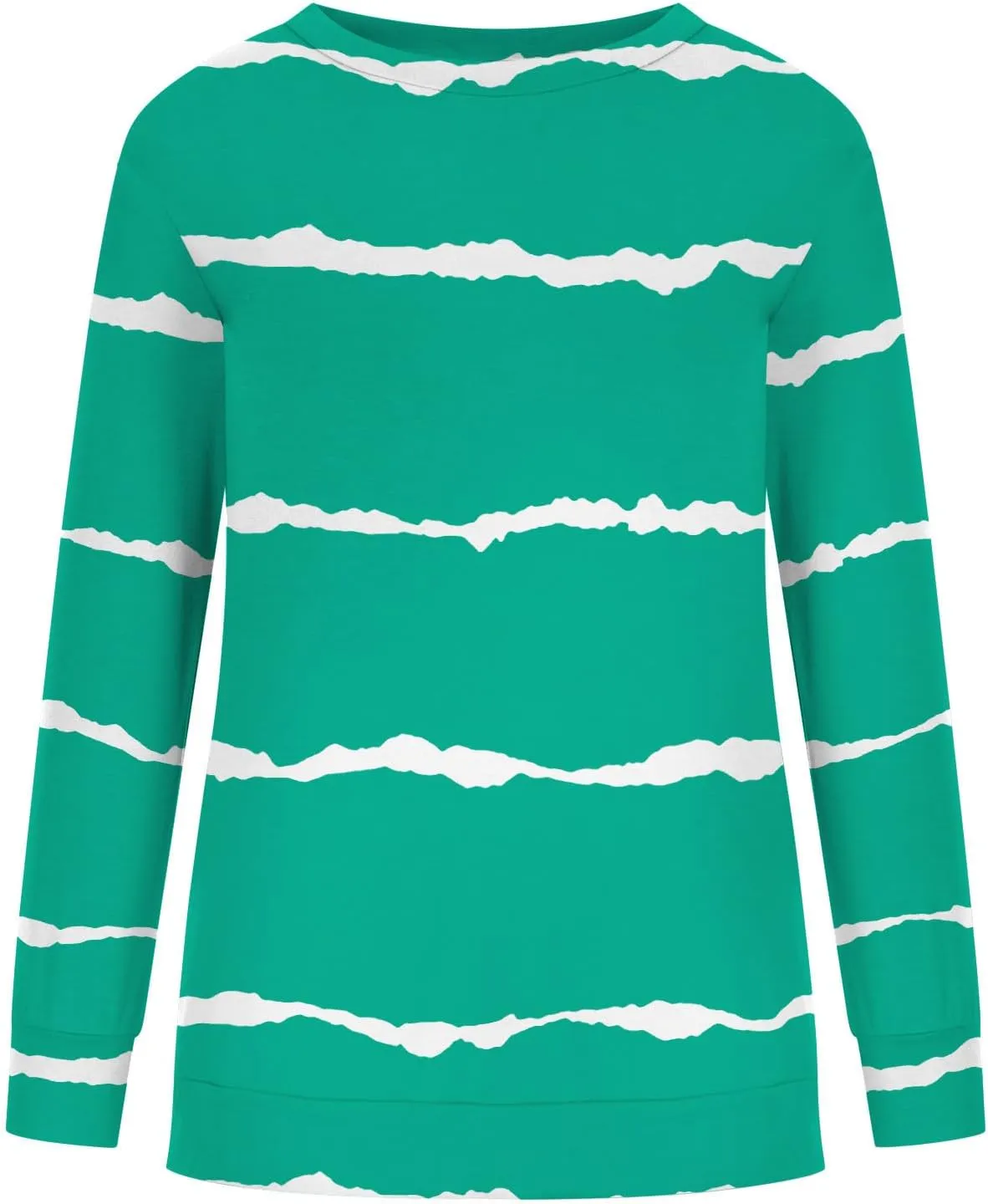 Ceboyel Womens Long Sleeve Shirts Striped Print Sweatshirt Crewneck Pullover Tops Trendy Casual Fall Clothes 2023