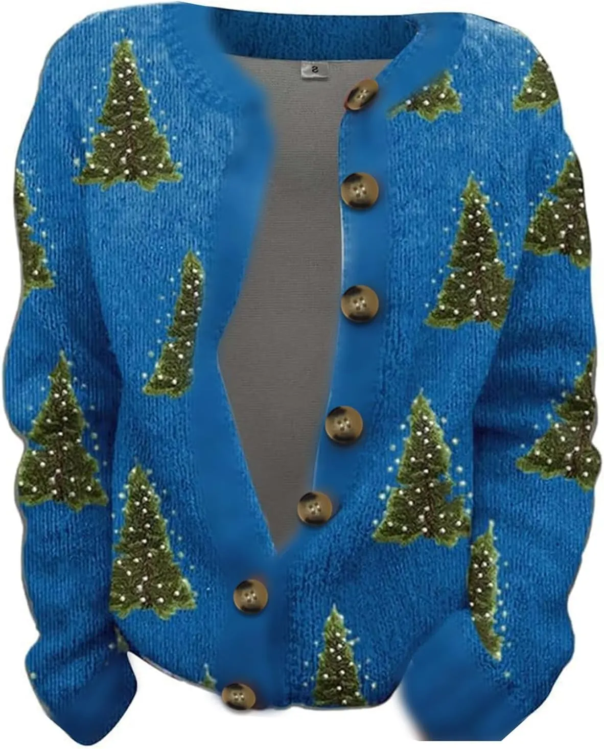Christmas Cardigan for Women 2024 Ugly Xmas Knit Button Down Open Front Cardigan Sweater Winter Warm Coat Outwaer
