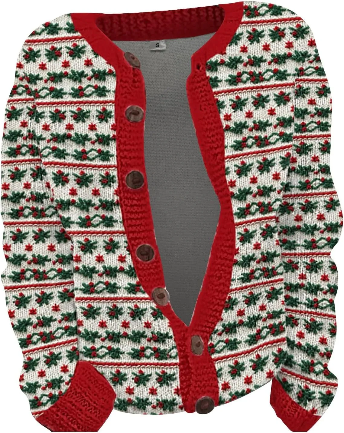 Christmas Sweaters for Women 2024 Ugly Funny Xmas Print Button Up Cardigans Fall Winter Long Sleeves Knit Tops Jackets