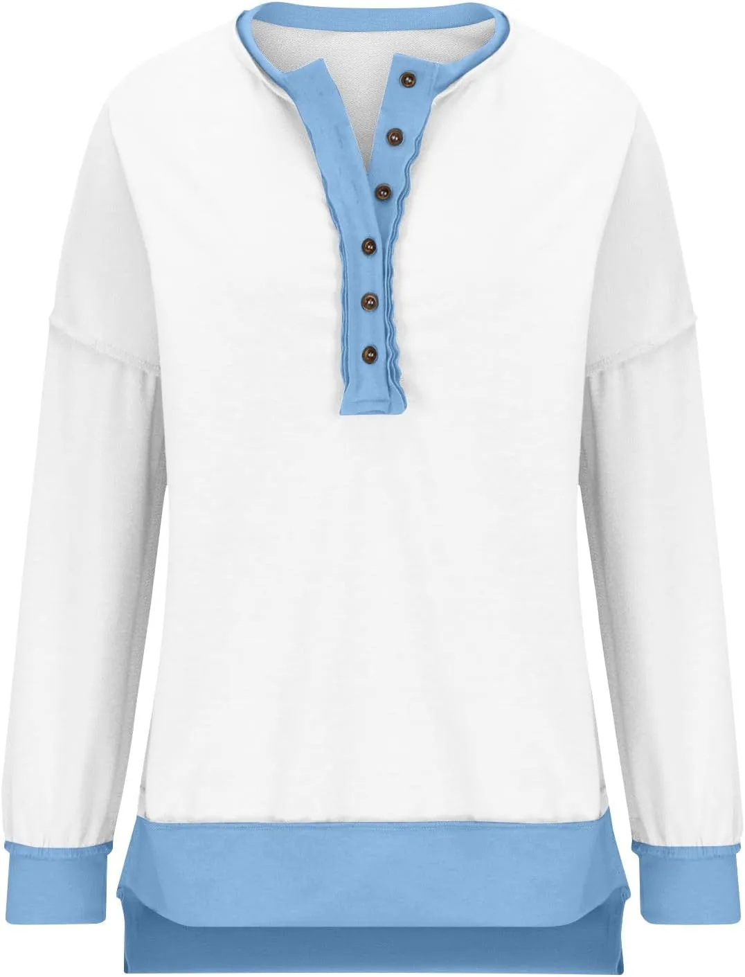 Crewneck Sweatshirts for Women Soft Long Sleeve Pullover Tops Lightweight Womens Sweatshirts Loose Fit Splicing Top