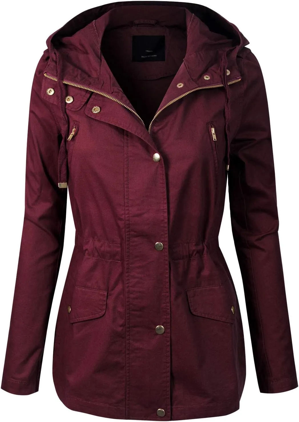 Design by Olivia Women's Lightweight Front Zipper Solid Utility Anorak Hoodie Vest/Jacket