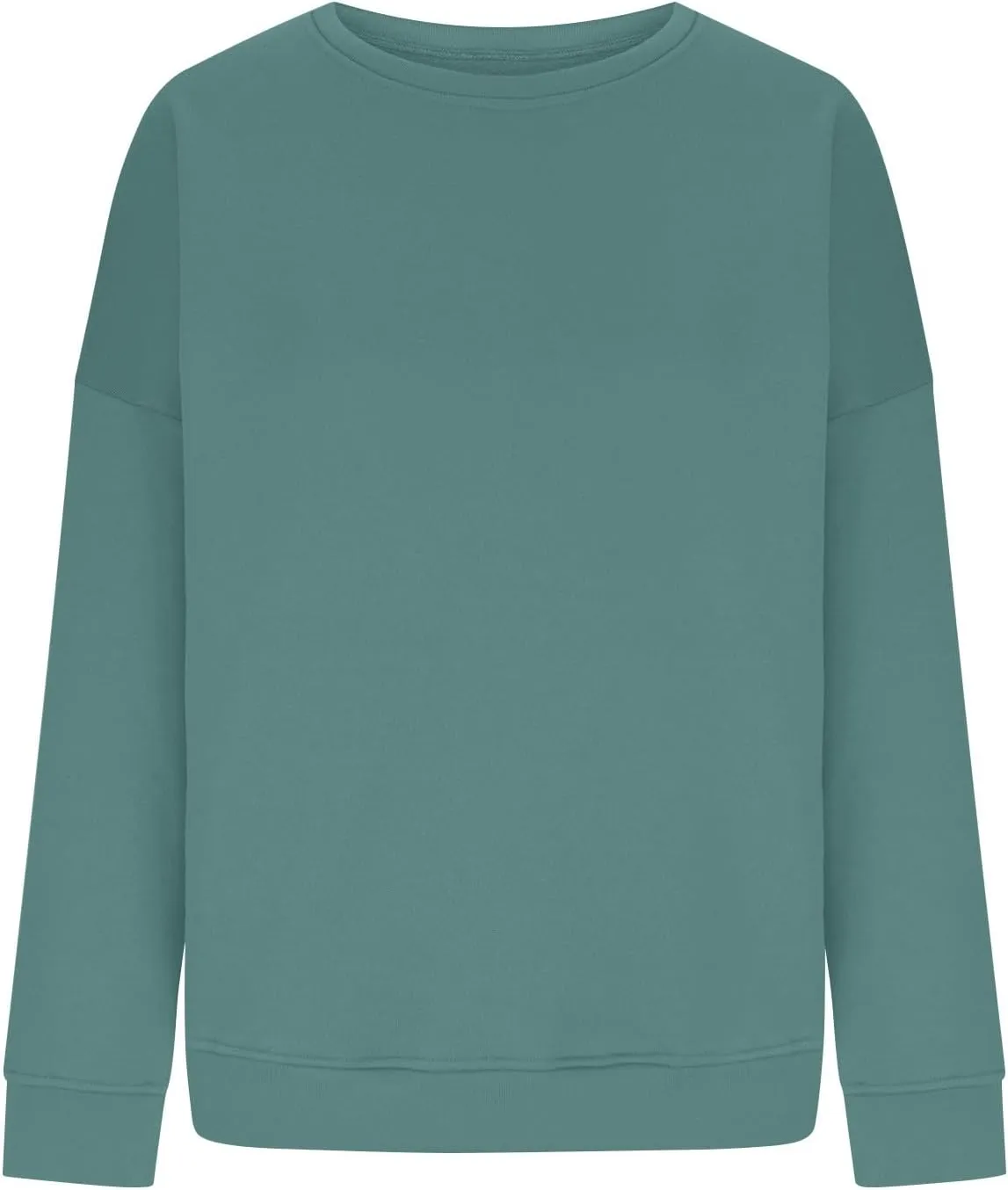 Drop Shoulder Long Sleeve Sweatshirts for Women Fall Teen Girls y2k Clothes Fleece Crewneck Pullover Tops Loose Comfy