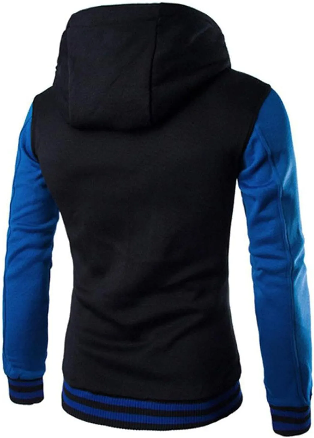 DuDubaby Men Tops Plus Size Casual Loose Hooded Long Sleeve Padded Sweatshirt Pullover Big Pockets