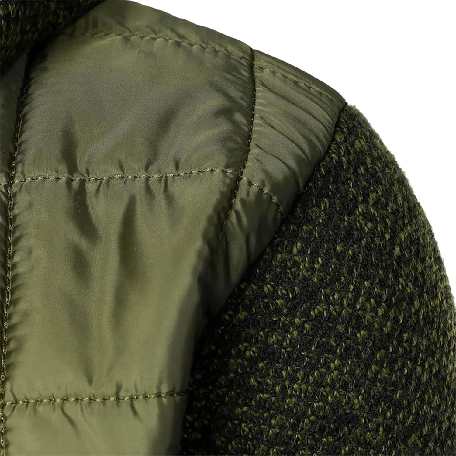 DuDubaby Men's Hooded Plush Plaid Knitting Drawstring Coat Sweater Warm Solid Color Jackets Tops
