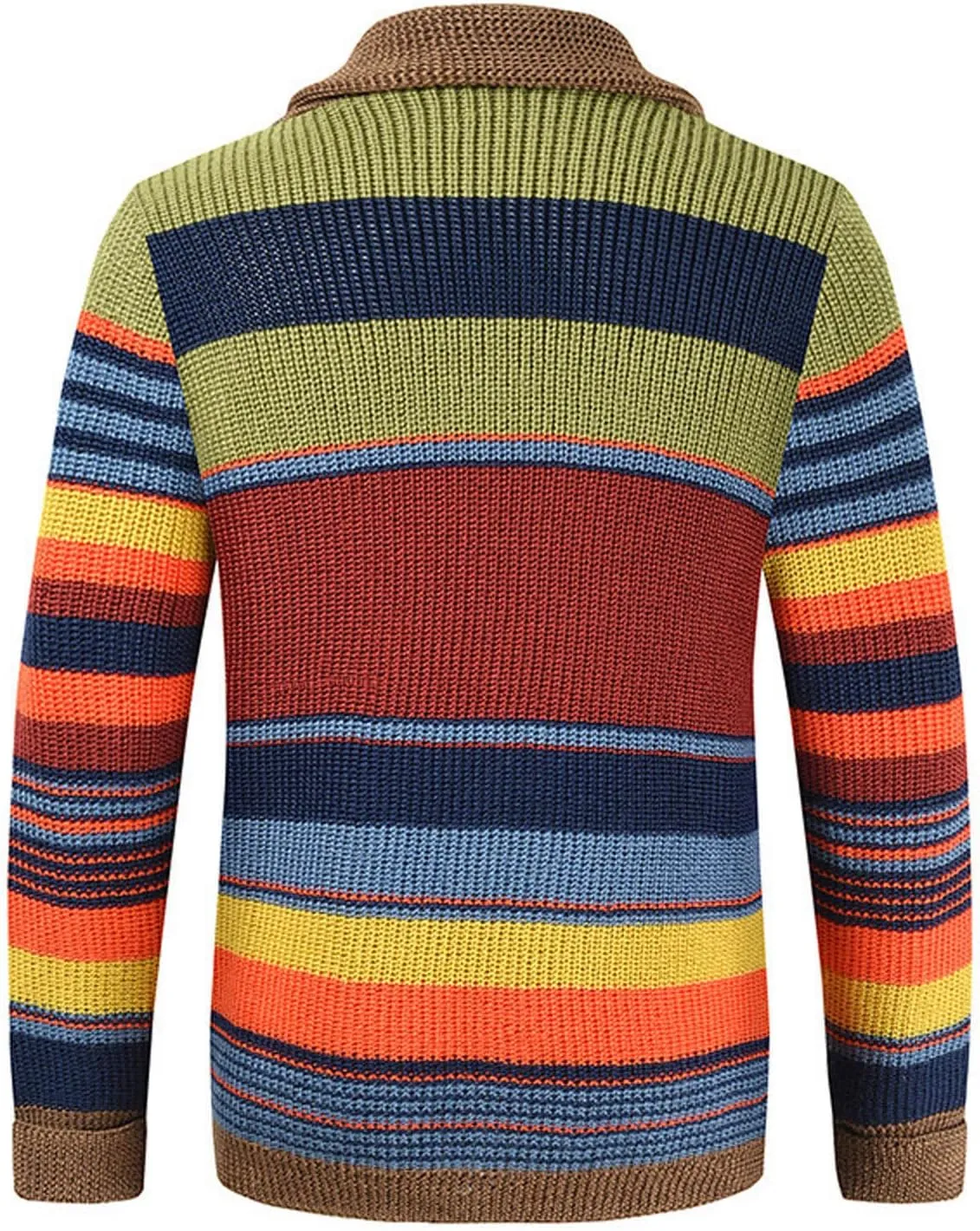 Ethnic Pattern Sweater Men Vintage Cardigan Sweater V Neck Button Down Sweaters Lightweight Knit Cardigan with Pocket