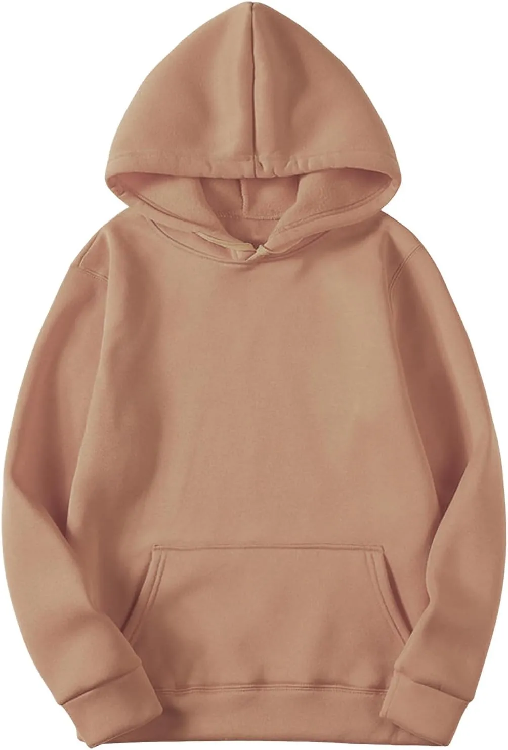 Fall Basic Fleece Women's Hoodies Classic Solid Long Sleeve Pullover Tops Casual Oversized Sweatshirt with Pocket
