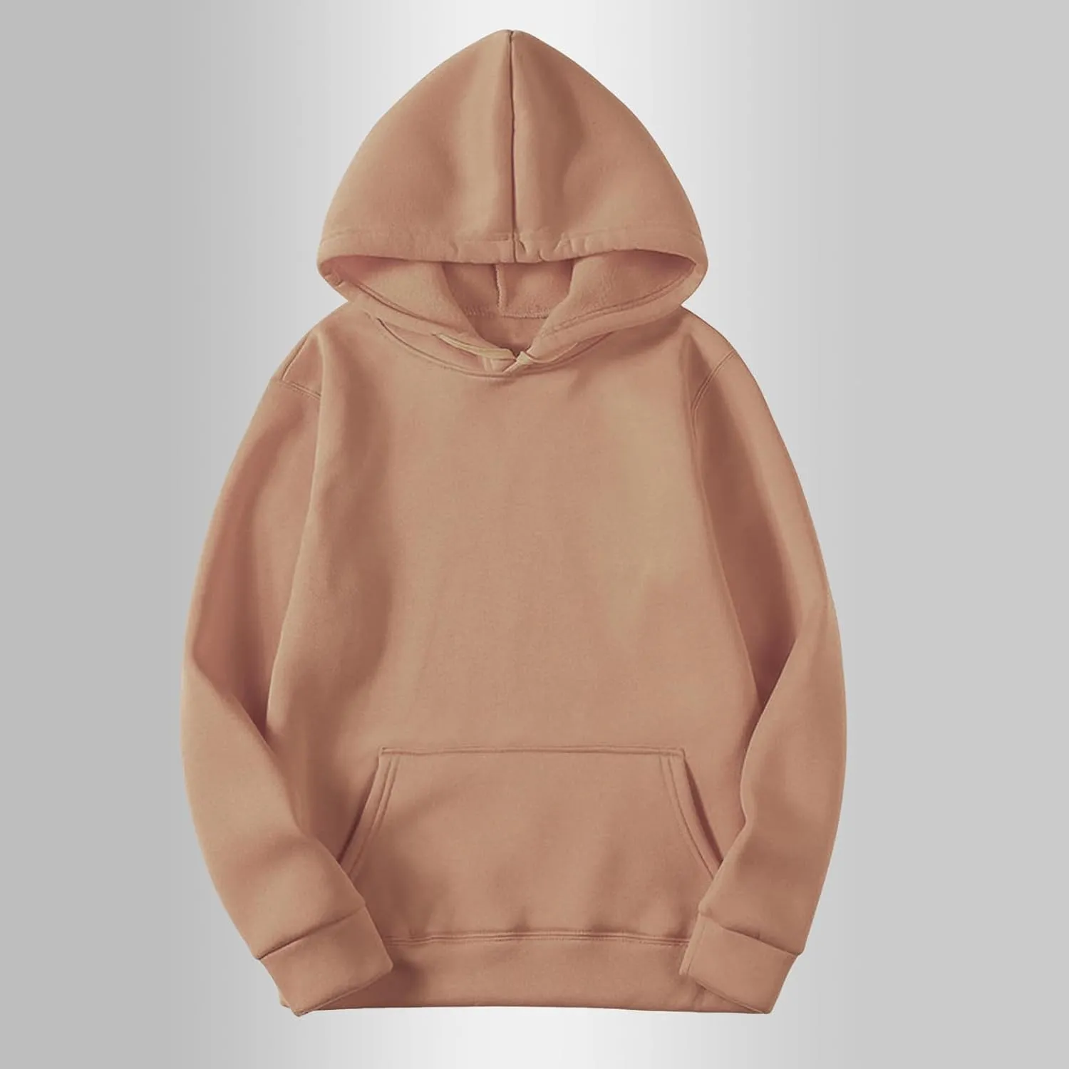 Fall Basic Fleece Women's Hoodies Classic Solid Long Sleeve Pullover Tops Casual Oversized Sweatshirt with Pocket