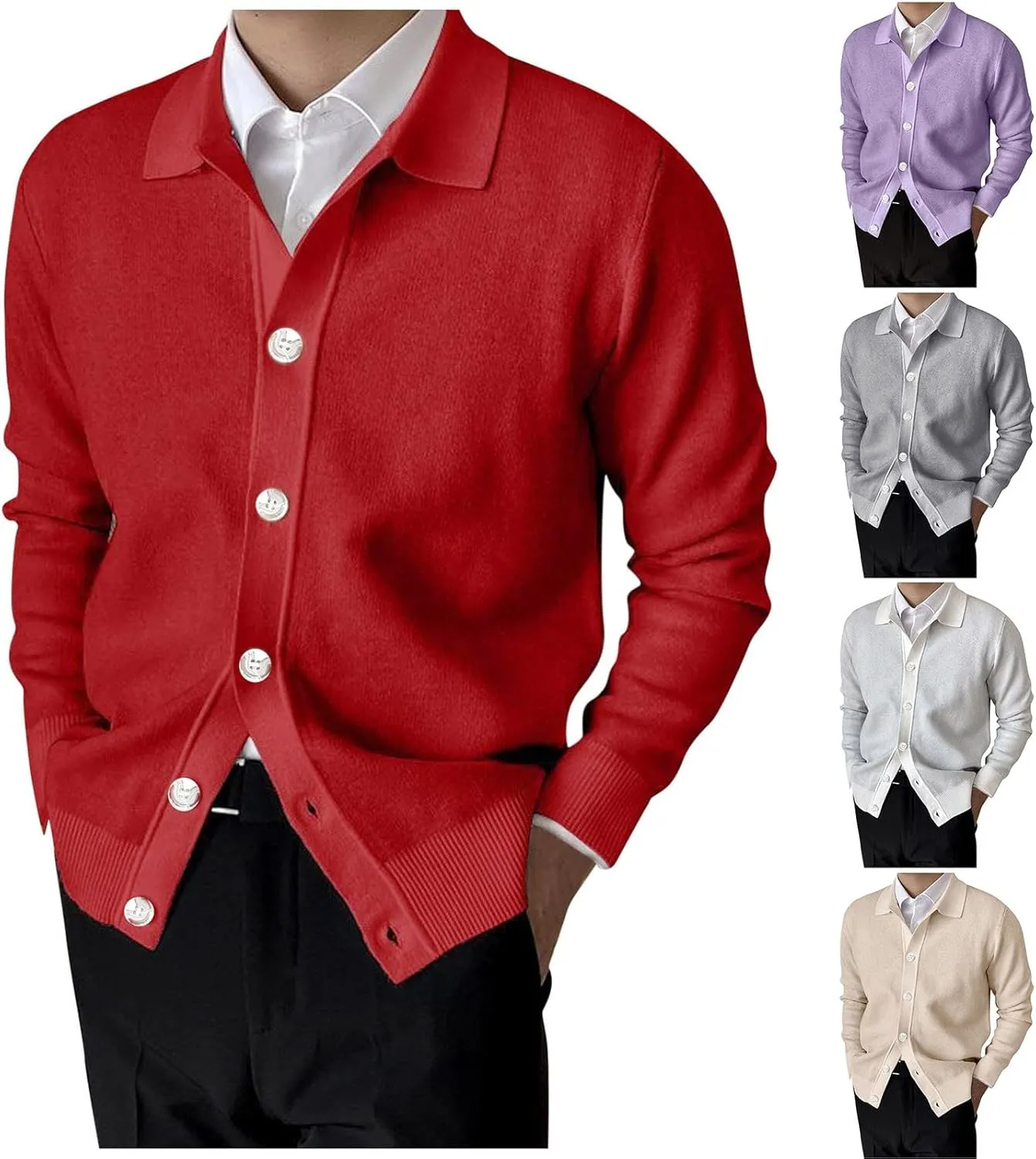 Fall Cable Knitted Sweater Cardigan Sweater for Men Lightweight Open Front V Neck Sweater Mens Fashion Cardigan Sweater
