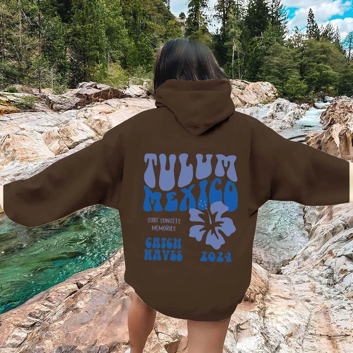 Fall Oversized Casual Sweatshirts with Pocket Women's Long Sleeved Solid Lightweight Pullover Loose Sweatshirt