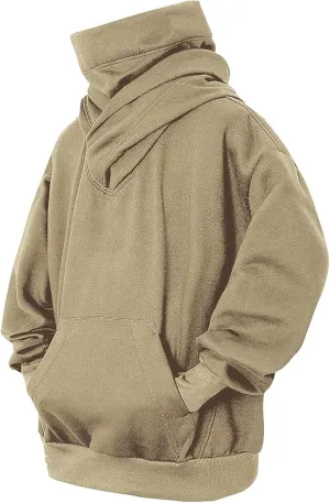 Fashion Fleece Hoodies for Men Cowl Neck Sweatshirts Pullover Fall Winter Loose Fit Hooded Tops for Men