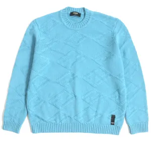 Fendi FF Logo Wool Knit Sweater Light Blue