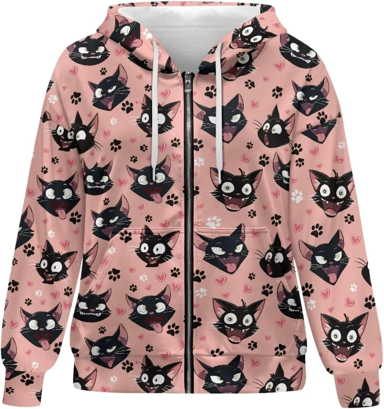 Forchrinse Black Bat Womens Zip Up Sweatshirts Gothic Y2K Hoodie Causal Long Sleeve Oversized Sweatshirts Loose Track Jackets