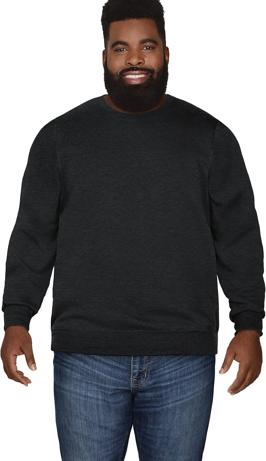 Fruit of the Loom Men's Big and Tall Fleece Crewneck Sweatshirts