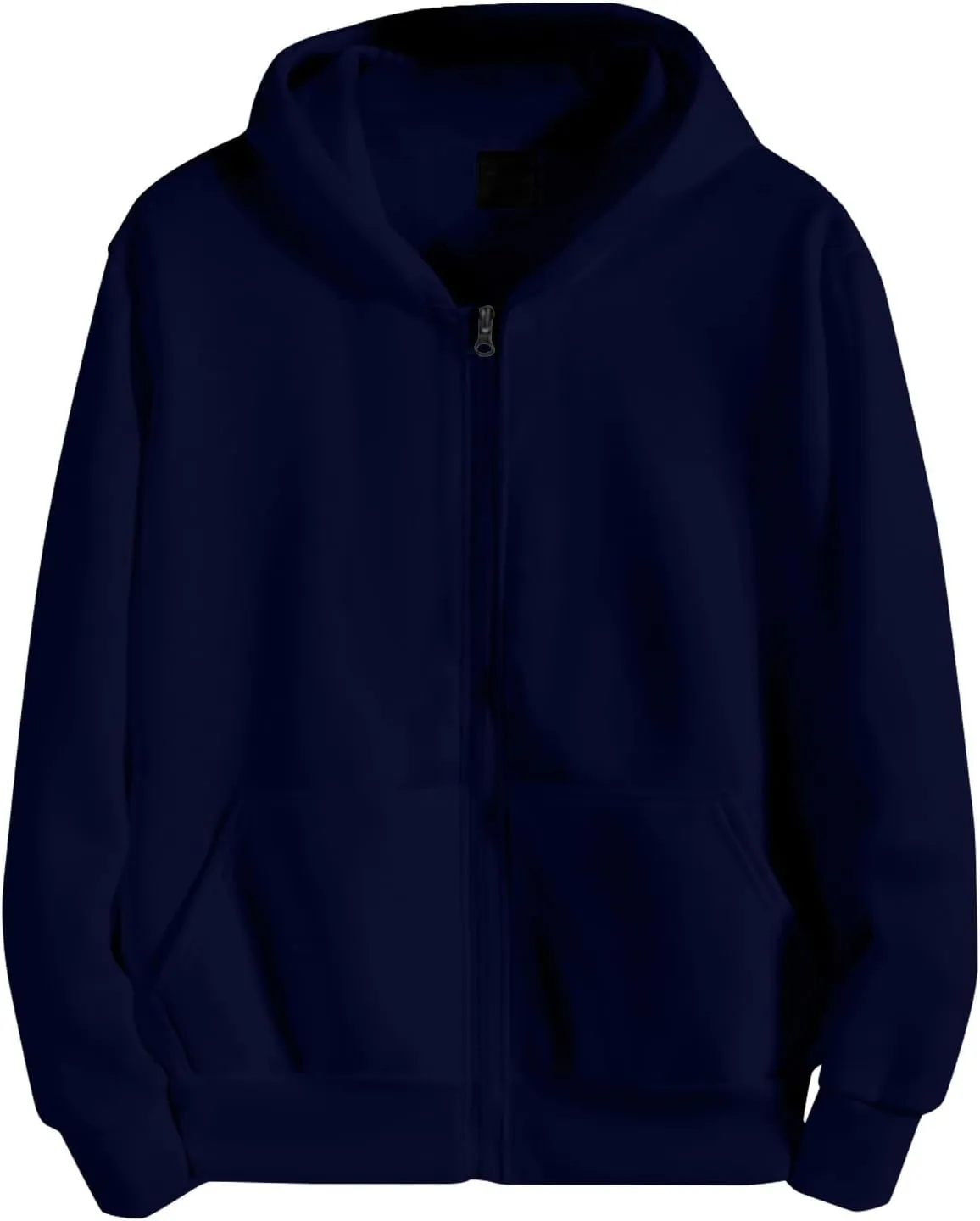 Full Zipper Hoodies For Men, Men'S Lightweight Fashion Lapel Solid Color Long Sleeve Lambswool Casual Hundred Long Coat