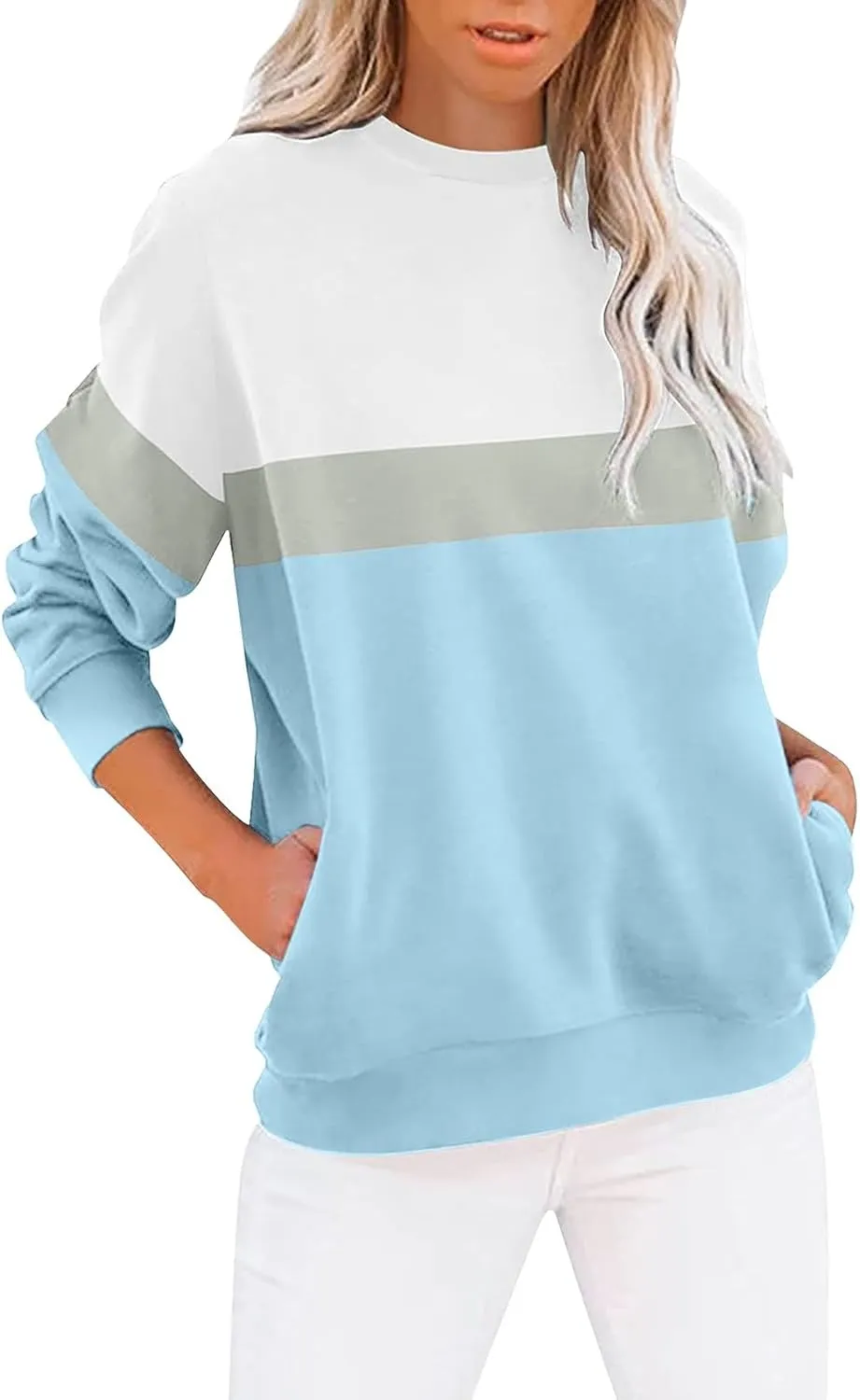 GIERIDUC Crewneck Sweatshirts Women Aztec Ethnic Shirts Women's Black Crew Neck Sweater Colorblock Hoodie Pullover Women