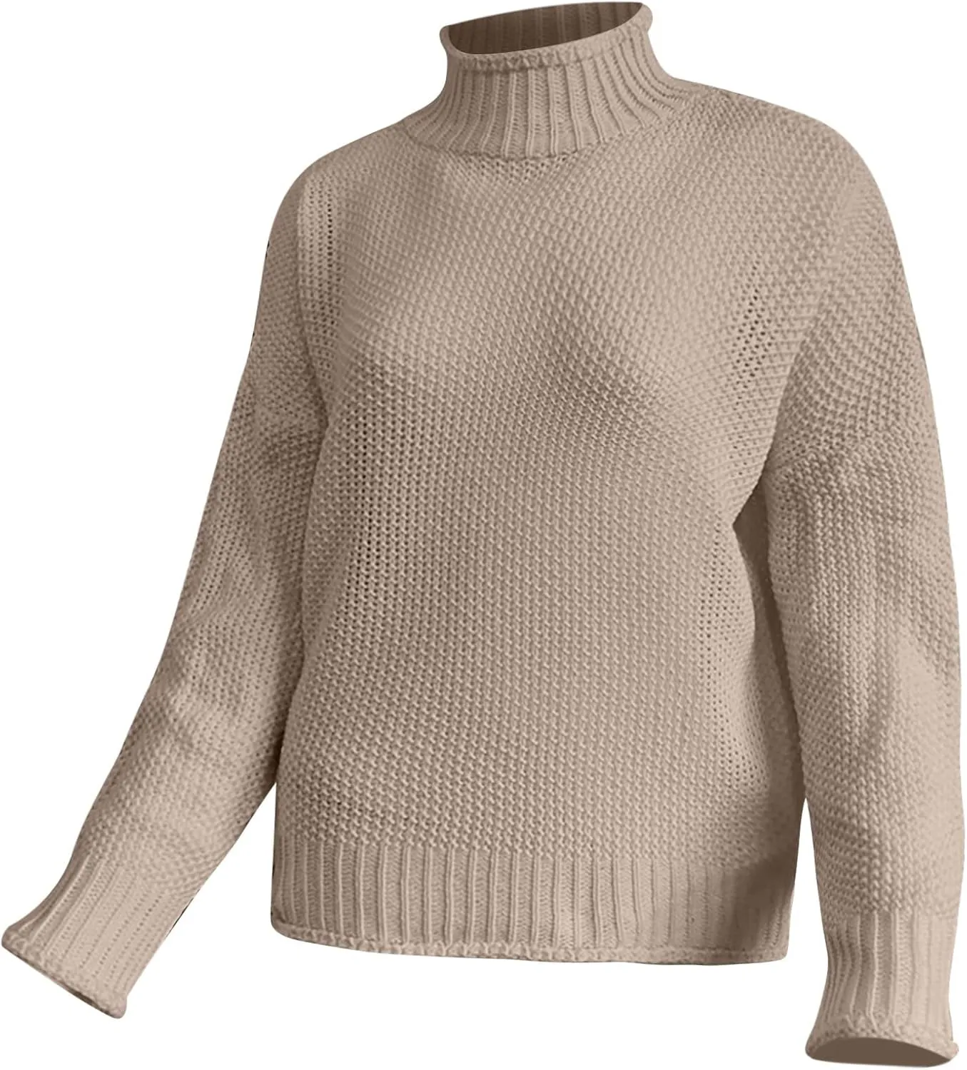 GIERIDUC Womens Pullover Sweater Plus Size Sweatshirt for Women Mock Neck Long Sleeve Casual Loose Knitted Shirt Tops