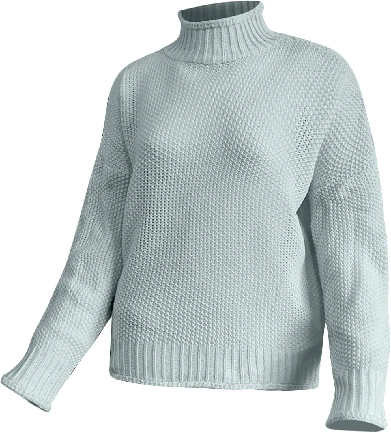 GIERIDUC Womens Pullover Sweater Plus Size Sweatshirt for Women Mock Neck Long Sleeve Casual Loose Knitted Shirt Tops