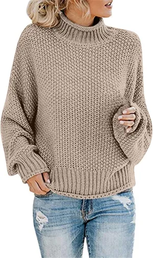 GIERIDUC Womens Pullover Sweater Plus Size Sweatshirt for Women Mock Neck Long Sleeve Casual Loose Knitted Shirt Tops