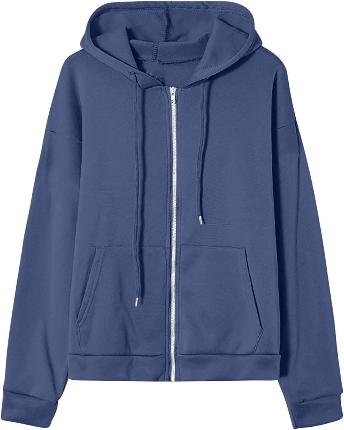 GIERIDUC Women's Zip Up Oversized Sweatshirts Fleece Jacket Coat Long Sleeve Casual Hoodies Fall Teen Girls Preppy Clothes