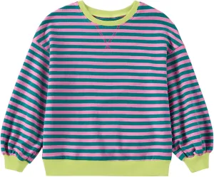 Girls Striped Pullover Toddler Girl Cotton Long Sleeve Oversized Sweatshirt Color Block Fall Winter Clothes Tops