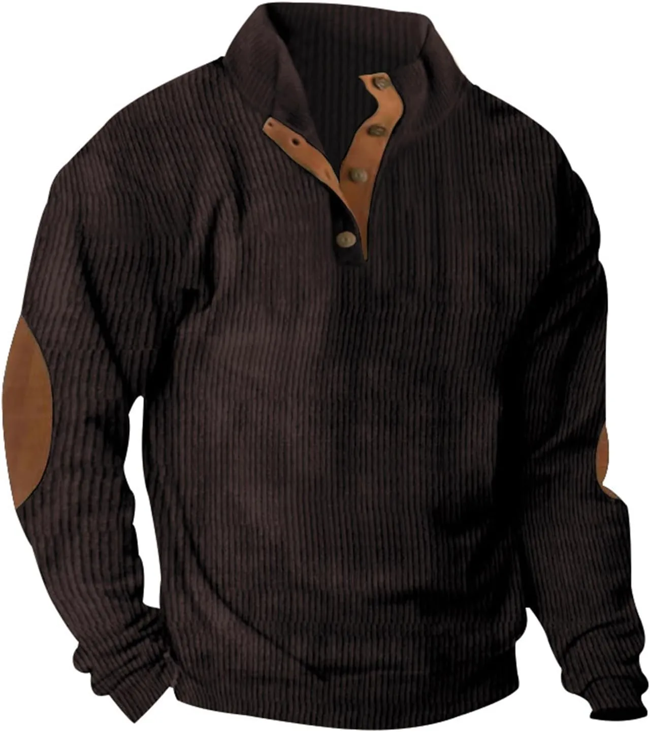 GOFULY Men'S Fashion Hoodies & Sweatshirts Corduroy Henley Pullover Lapel Collar Butto Down Sweaters Stand Collar Shirts