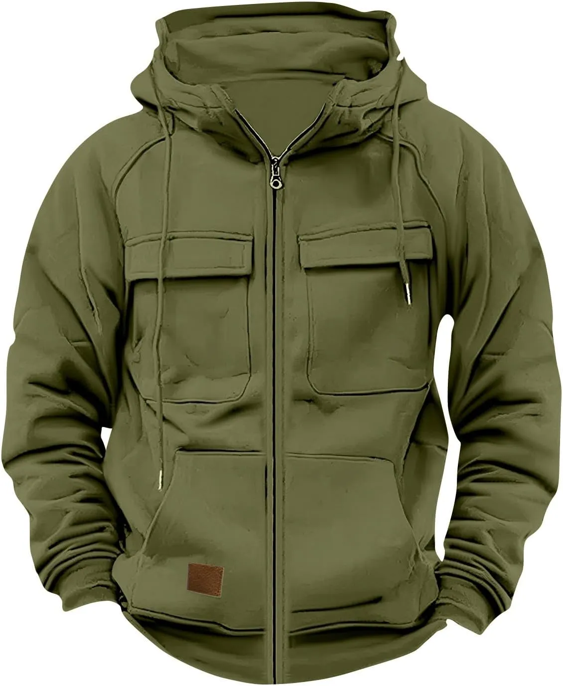 GOFULY Mens Hoodies Quarter Zip Western Hoodies Baggy Sweatshirt Drawstring Long Sleeve Cargo Sweatshirt Outfits With Pocket