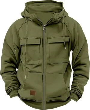 GOFULY Mens Hoodies Quarter Zip Western Hoodies Baggy Sweatshirt Drawstring Long Sleeve Cargo Sweatshirt Outfits With Pocket