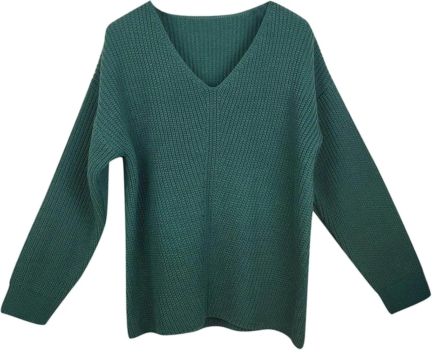 Gumipy Womens V Neck Sweaters Cable Knit Oversized Sweaters Trendy Long Sleeve Tunic Sweaters Soft Chunky Sweater Pullover