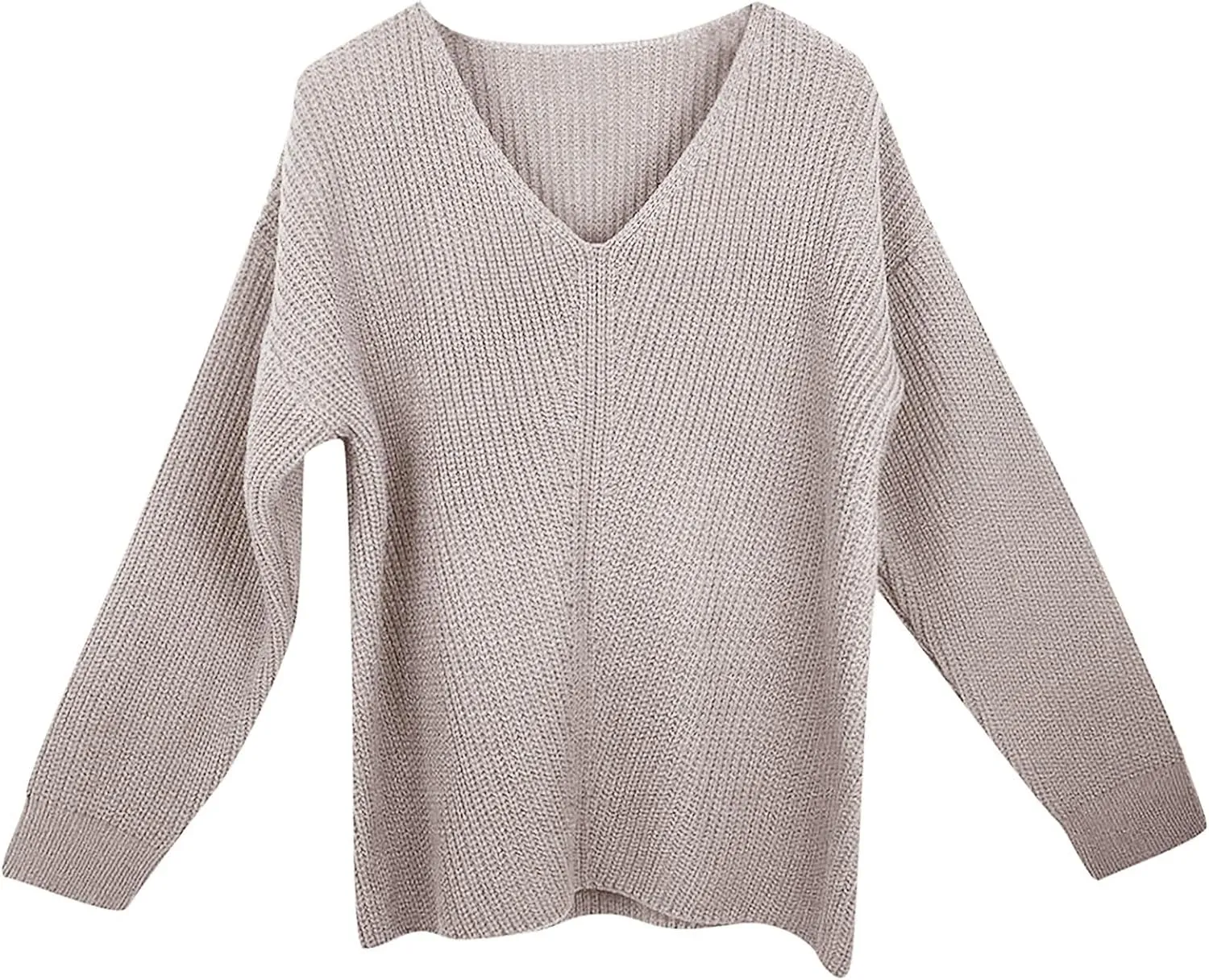Gumipy Womens V Neck Sweaters Cable Knit Oversized Sweaters Trendy Long Sleeve Tunic Sweaters Soft Chunky Sweater Pullover