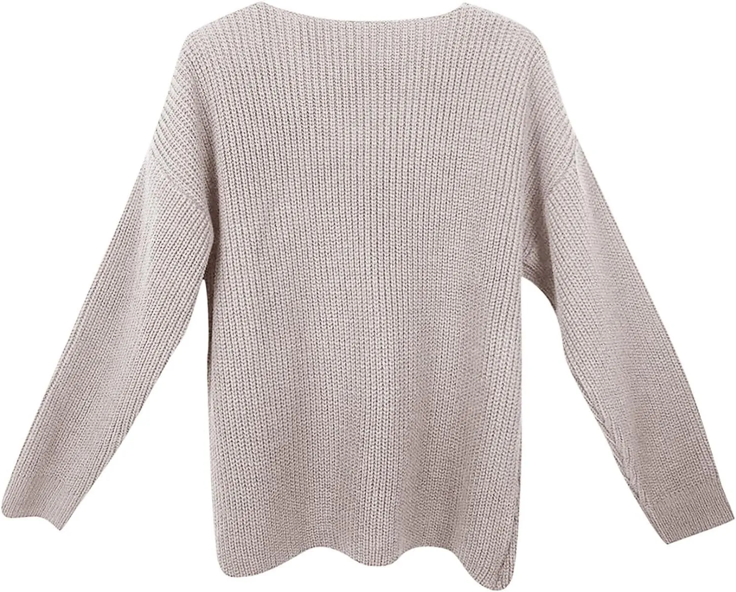 Gumipy Womens V Neck Sweaters Cable Knit Oversized Sweaters Trendy Long Sleeve Tunic Sweaters Soft Chunky Sweater Pullover