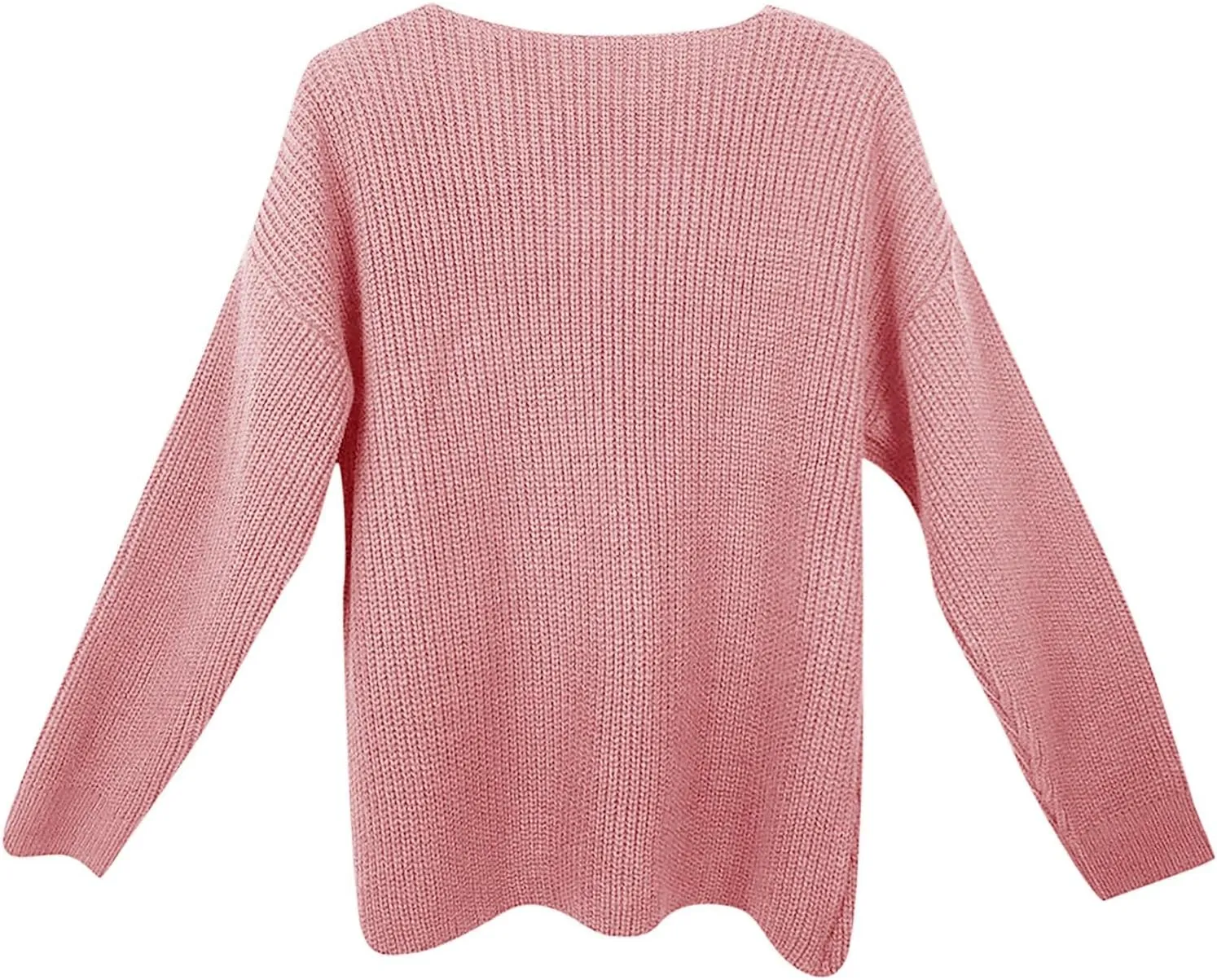 Gumipy Womens V Neck Sweaters Cable Knit Oversized Sweaters Trendy Long Sleeve Tunic Sweaters Soft Chunky Sweater Pullover