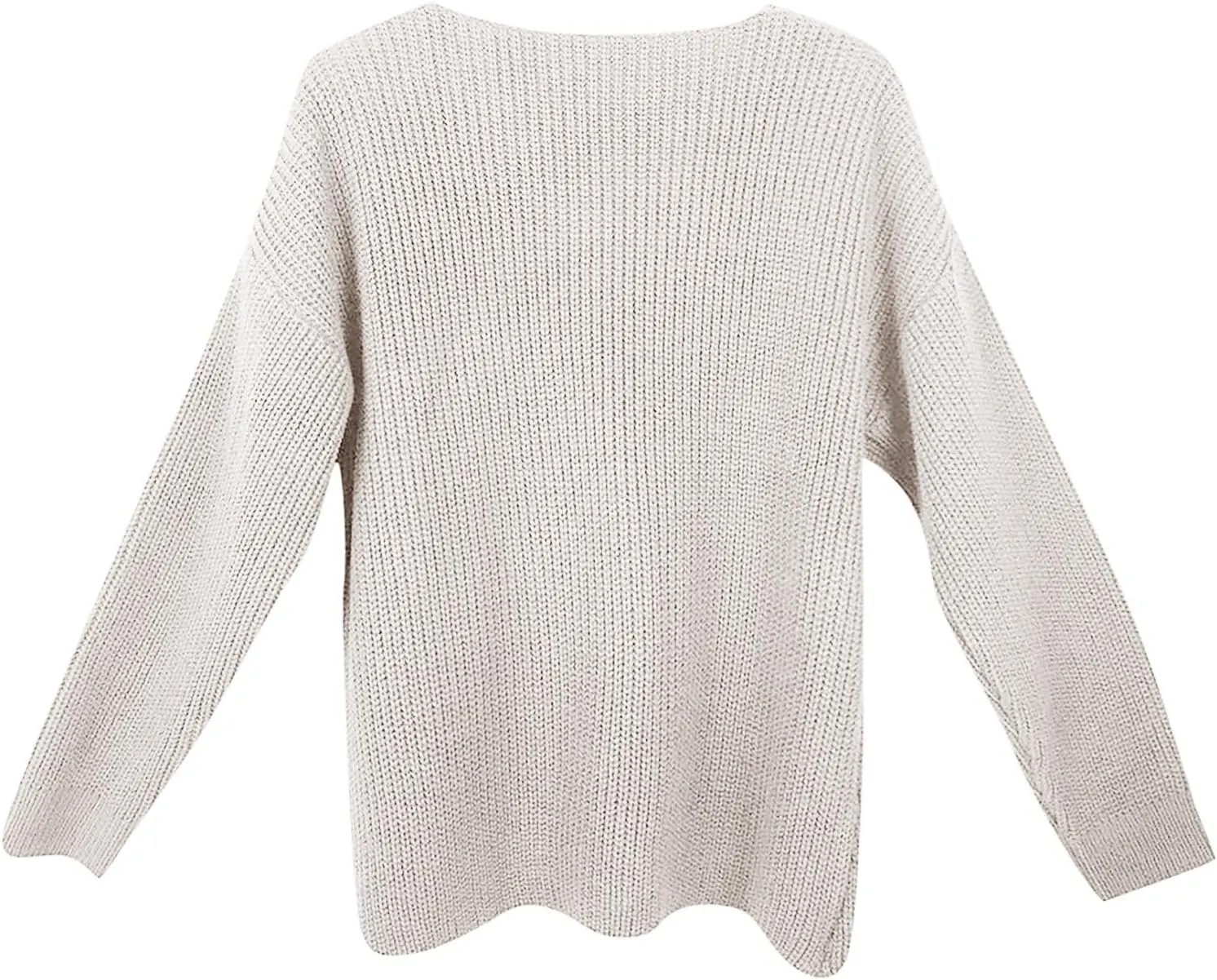 Gumipy Womens V Neck Sweaters Cable Knit Oversized Sweaters Trendy Long Sleeve Tunic Sweaters Soft Chunky Sweater Pullover