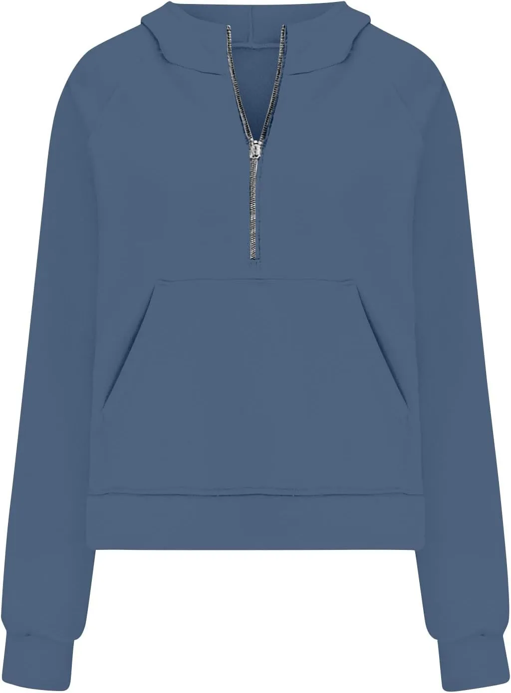 Half Zip Hooded Sweatshirts Cropped Hoodies Fleece Jackets for Womens Fall Outfits Long Sleeve Thermal Pullover Tops