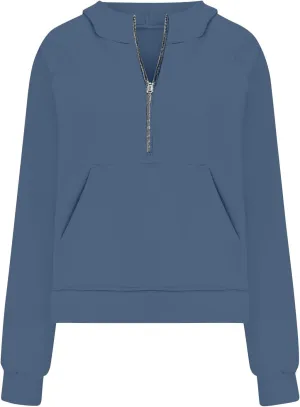 Half Zip Hooded Sweatshirts Cropped Hoodies Fleece Jackets for Womens Fall Outfits Long Sleeve Thermal Pullover Tops