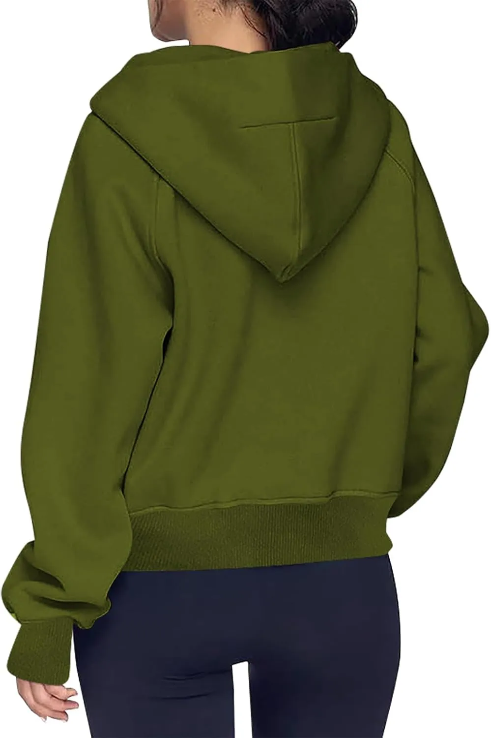 Half Zipper Sweatshirt for Women Stand Collar Fleece Pullover Top Solid Color Cropped T-Shirt Running Sports Blouse